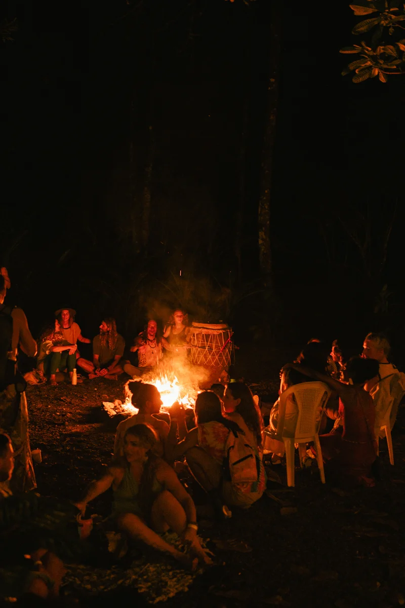 A night circle around the fire